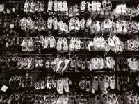 racks of shoes